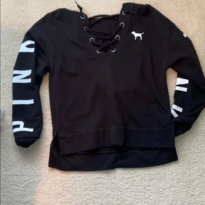 Black and white pink top